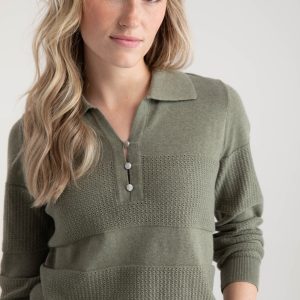 Marble - Button Neck Jumper